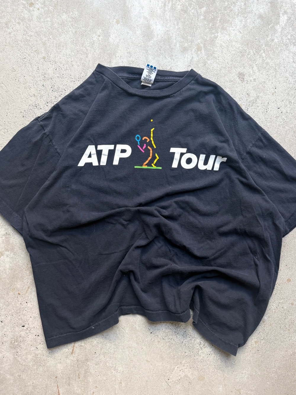 80s Adidas Vintage ATP Tour Tennis Logo Graphic Tshirt XL 27x28